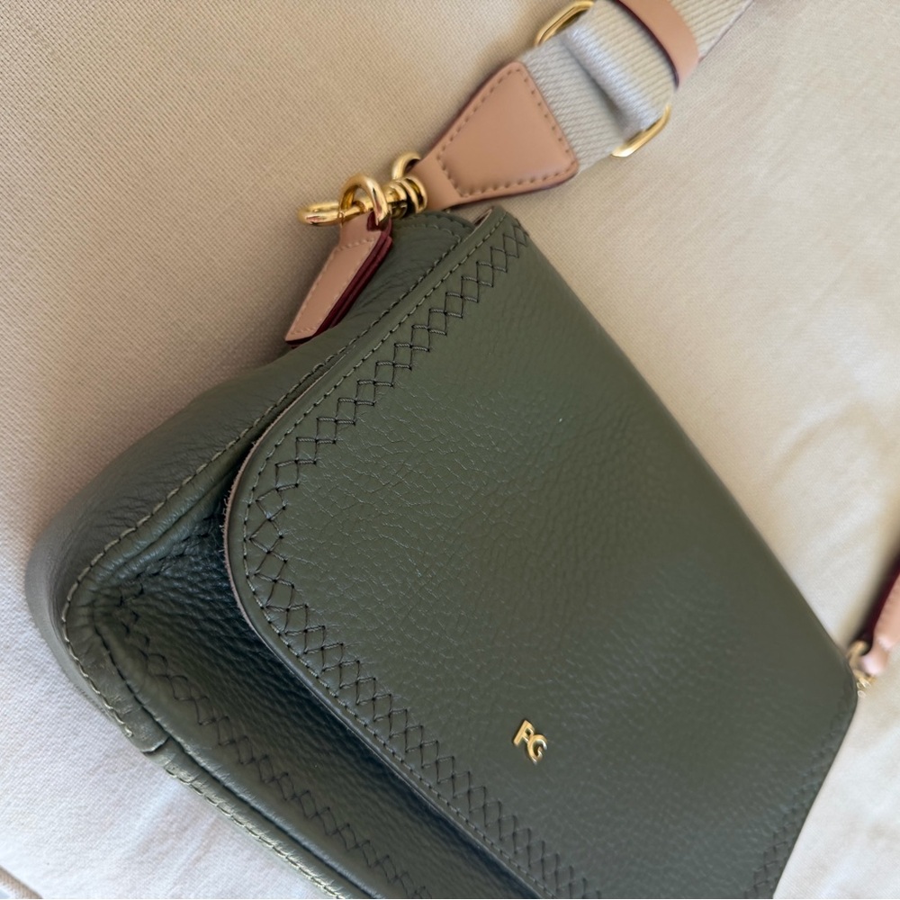 Purificación García Chic Olive Green Crossbody Bag